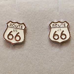 Route 66 Post Earrings with Tin